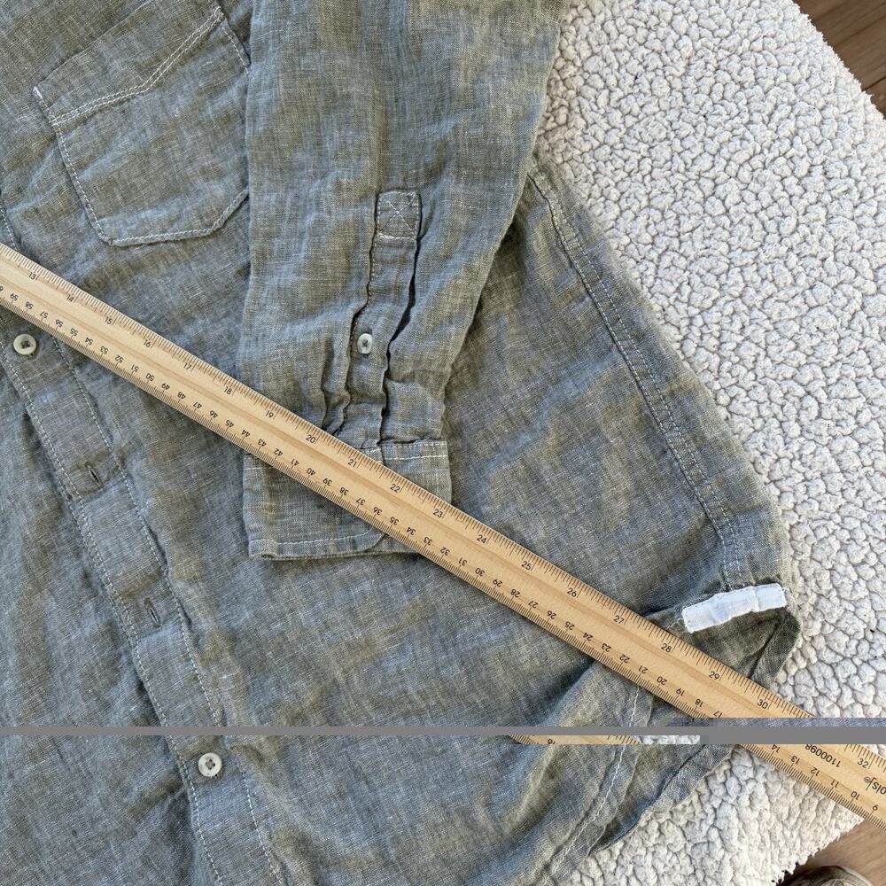 Tommy Bahama Relax Mens Long Sleeve 100% Linen Button Up Shirt Size L Brown - Picture 9 of 11